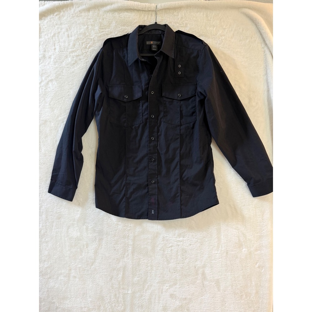 5.11 Tactical Mens Medium Black Long Sleeve Ripstop Button Down Utility Shirt